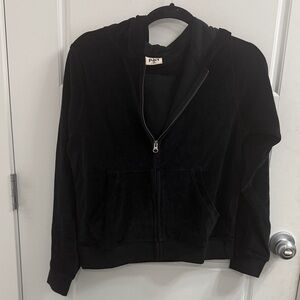 Pact‎ Velvet Black Zip Up Hoodie Size XS